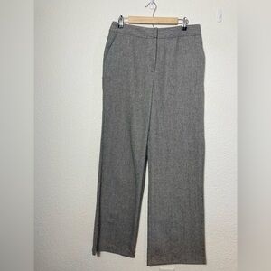 Justfab herringbone flat front wide leg dress pants size Large career business